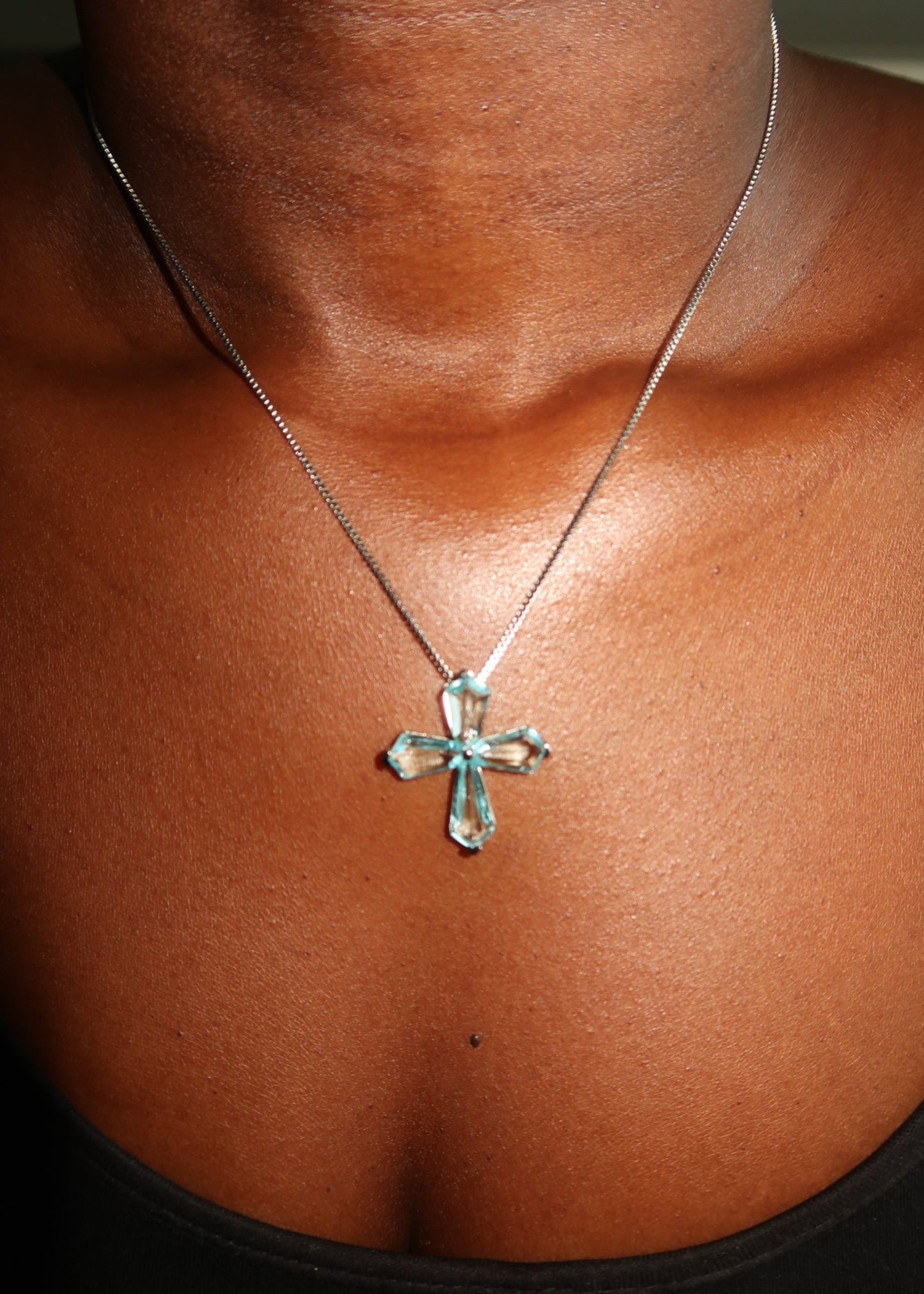 Blue Cross Necklace