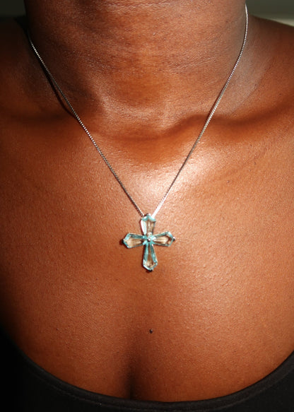 Blue Cross Necklace