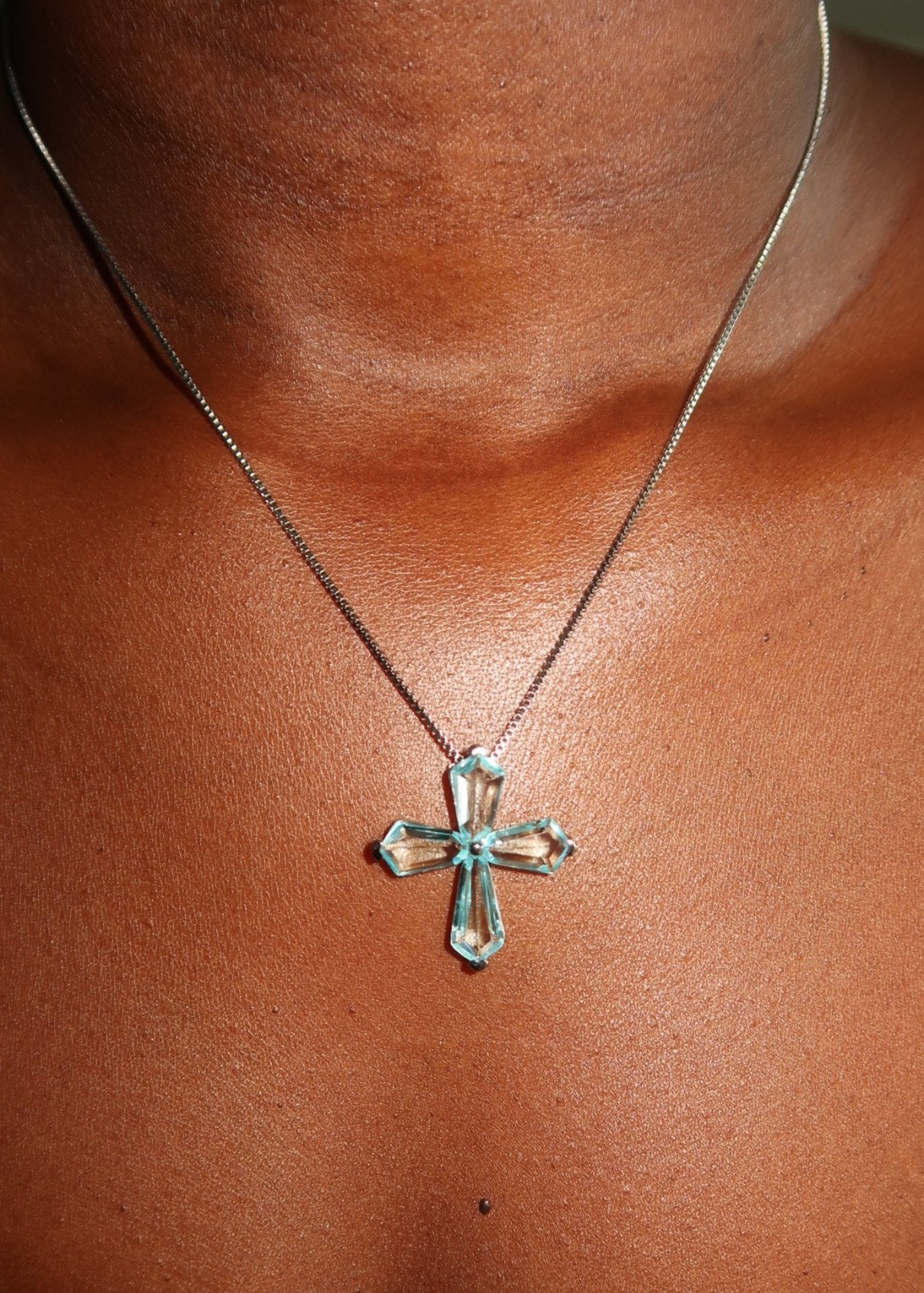 Blue Cross Necklace