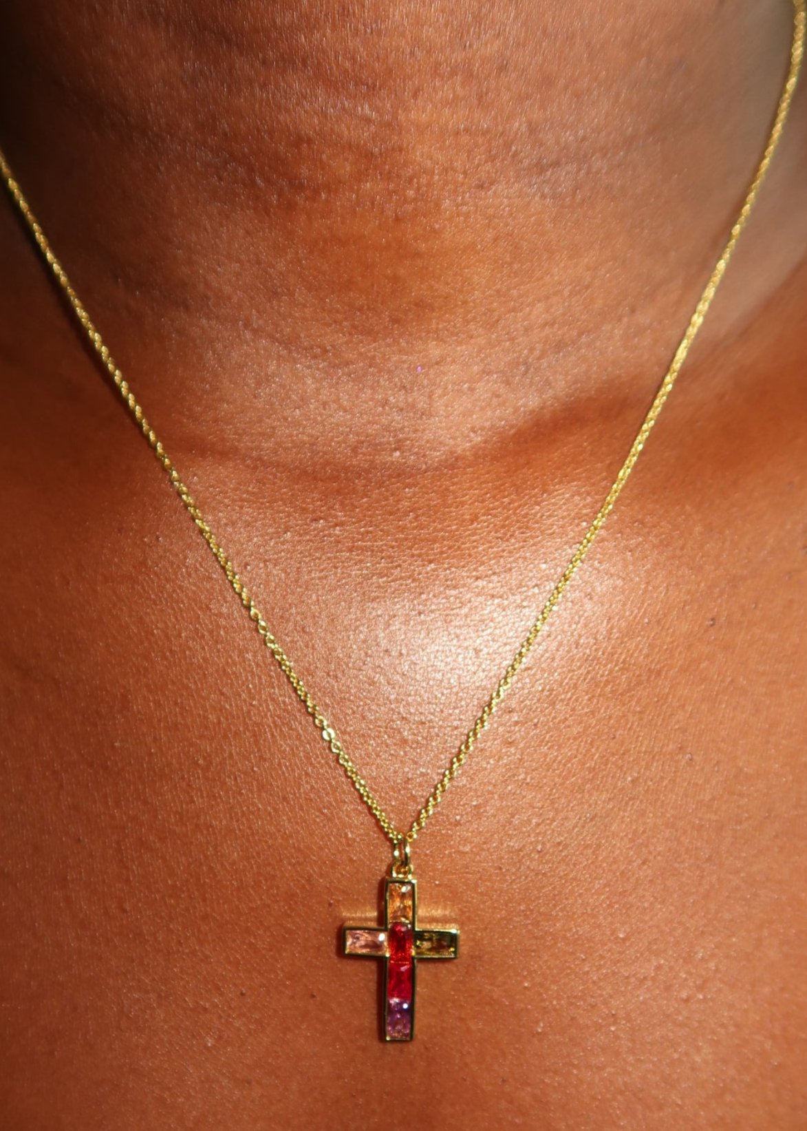 Stained Glass Cross Necklace