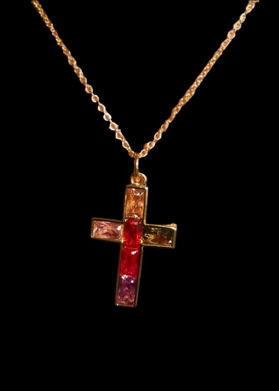 Stained Glass Cross Necklace